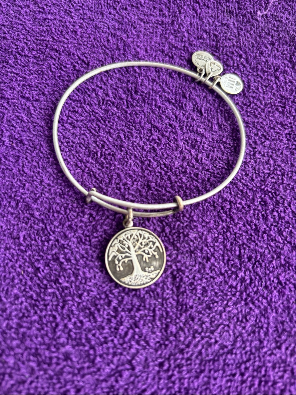 Alex and Ani Tree of Life Silver Charm Bangle Bracelet